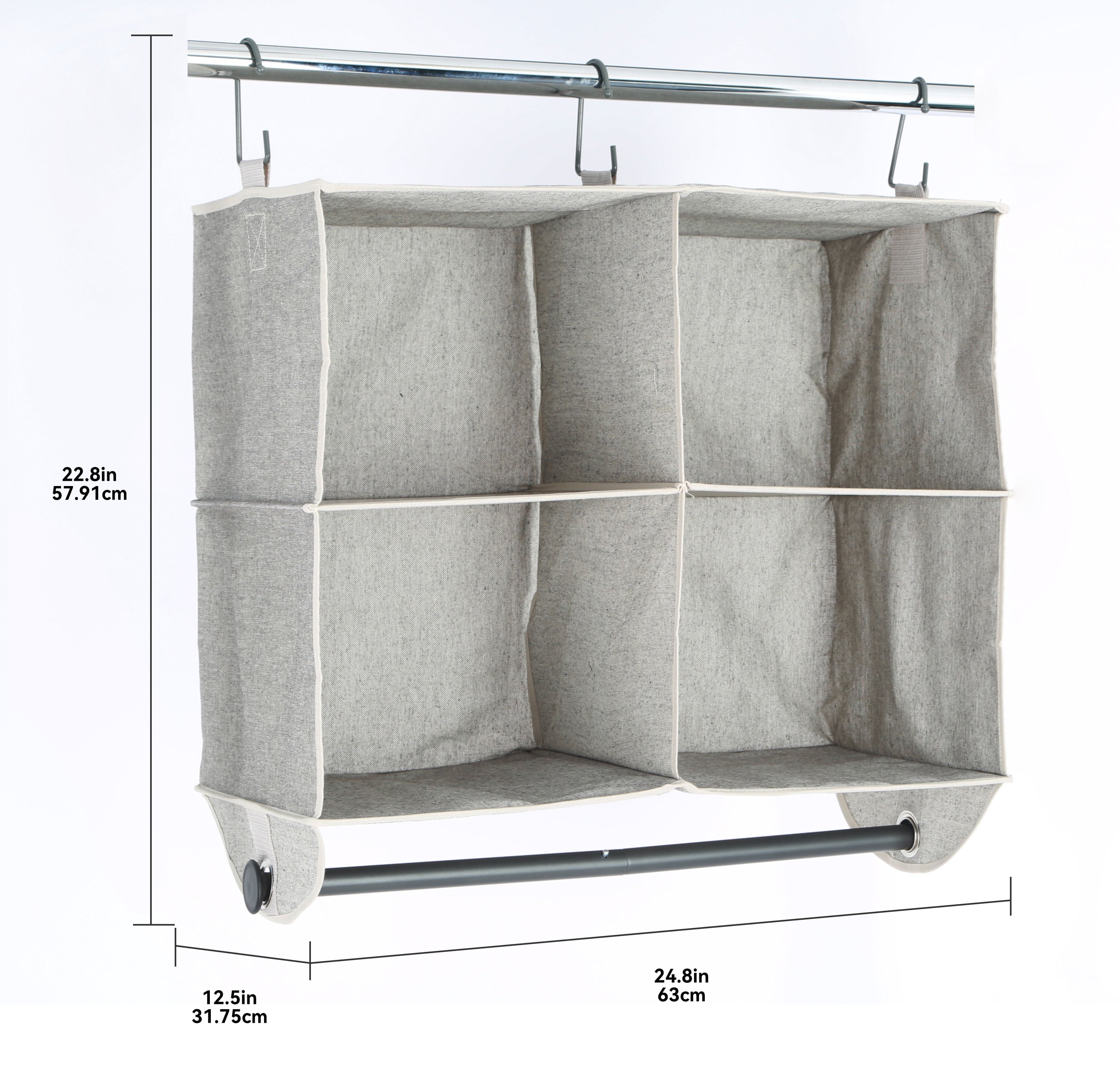 &amp; Gardens 4-Shelf Hanging Closet Organizer with Rack, Gray