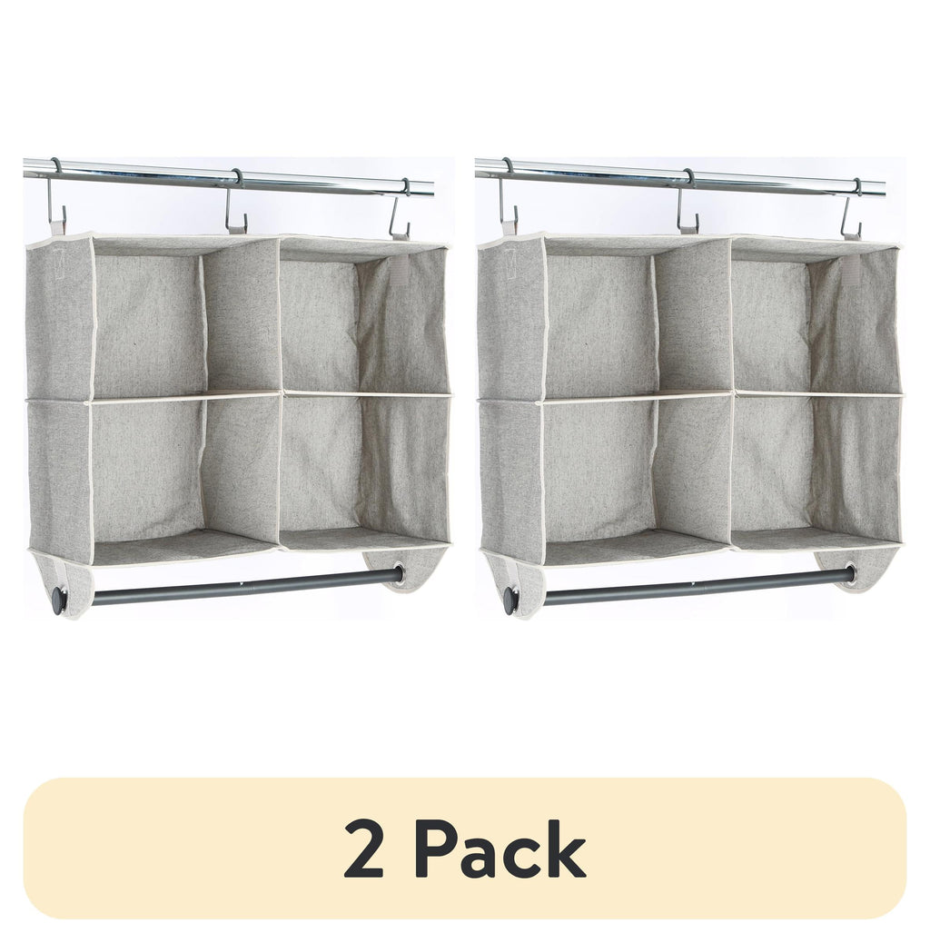 &amp; Gardens 4-Shelf Hanging Closet Organizer with Rack, Gray