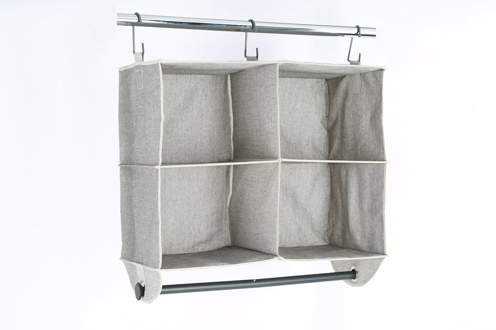 &amp; Gardens 4-Shelf Hanging Closet Organizer with Rack, Gray