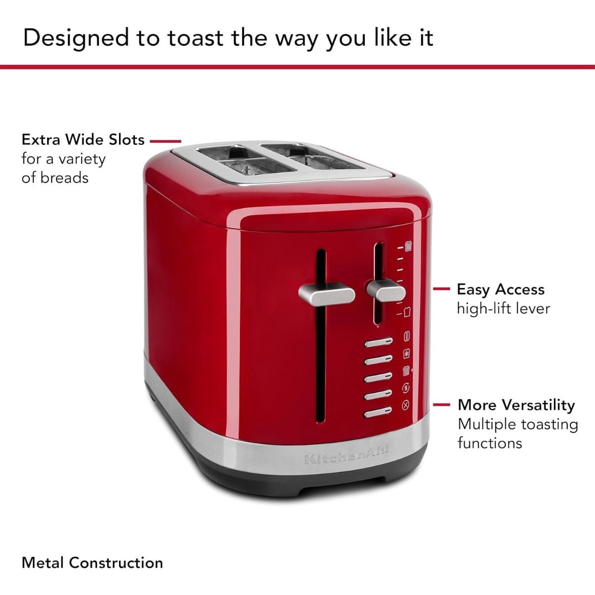 2 Slice Metal Toaster | Empire Red