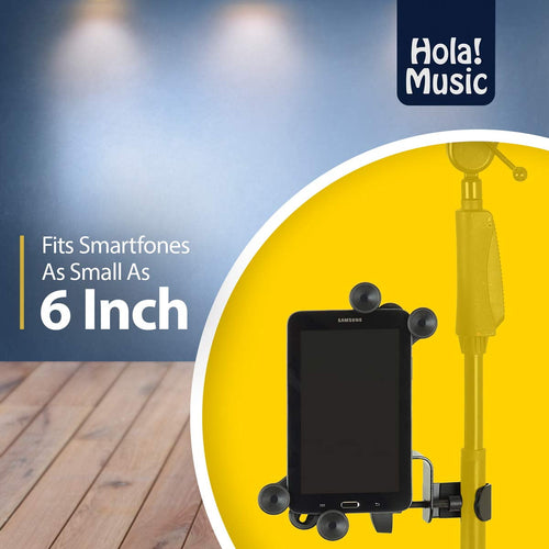 ! Music HM-MTH Microphone Music Stand iPad Tablet Smartphone Holder Mount, Fits from 6 to 15 Inch