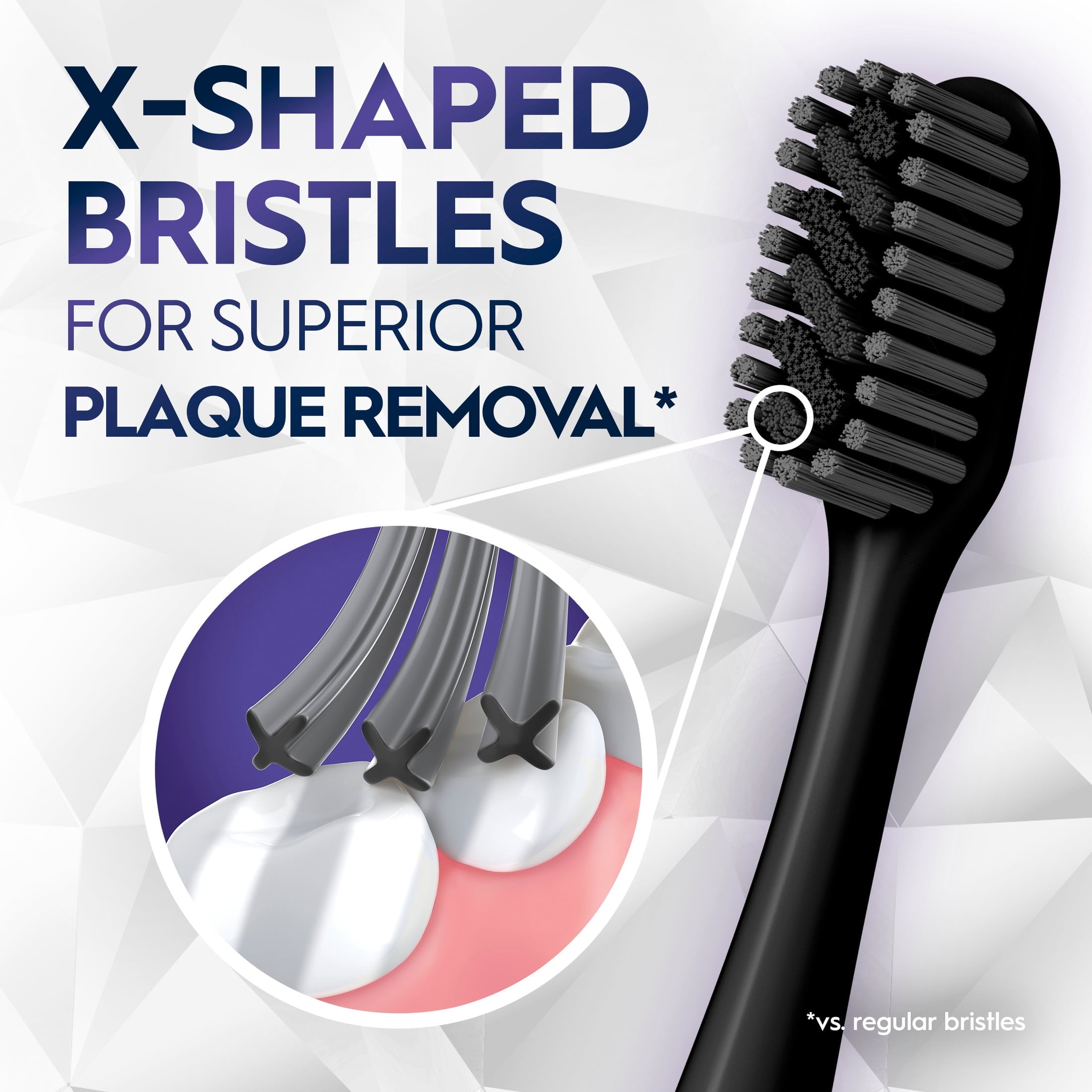 (4 pack) Toothbrush Pro Whitening Brilliance, Extra Soft, Black, 1 Count