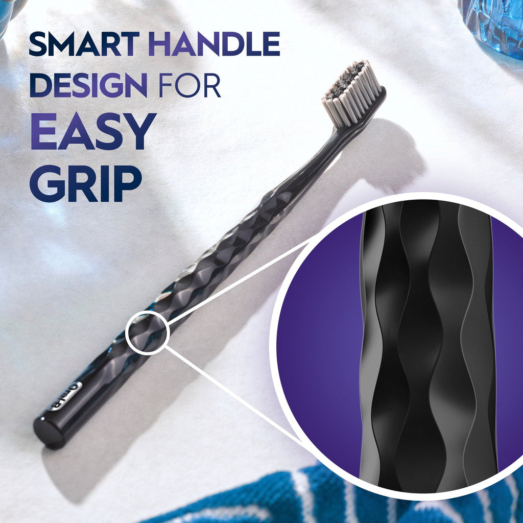 (4 pack) Toothbrush Pro Whitening Brilliance, Extra Soft, Black, 1 Count