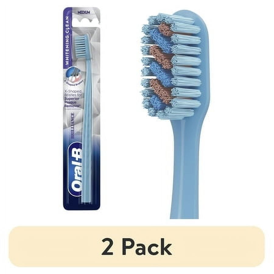 (2 pack) Toothbrush Pro Whitening Brilliance, Medium, Sky Blue, 1 Count