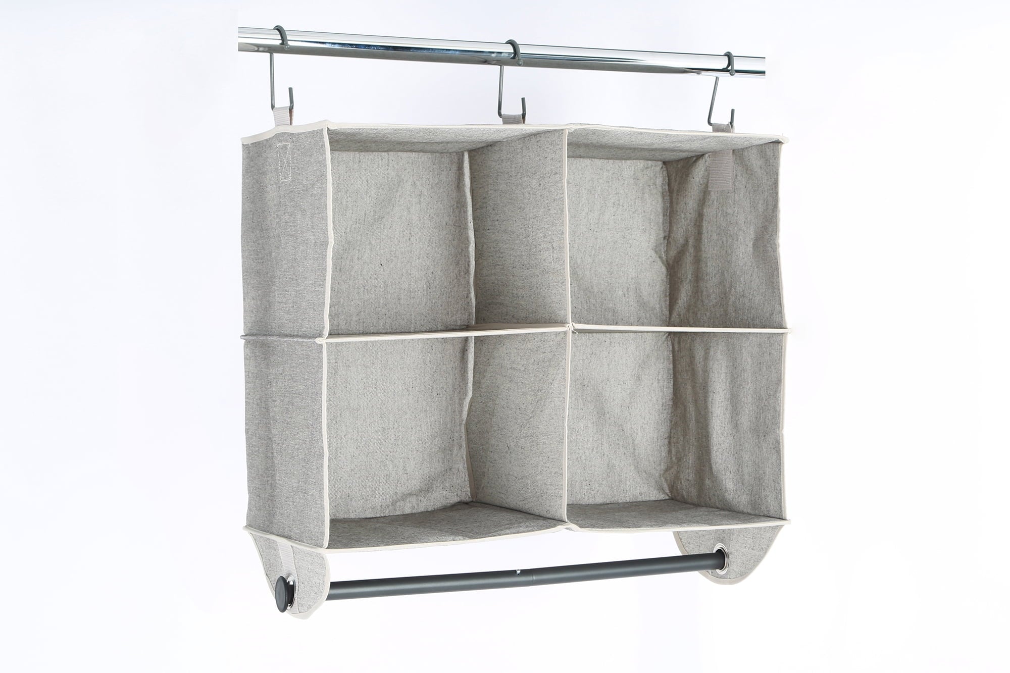 &amp; Gardens 4-Shelf Hanging Closet Organizer with Rack, Gray